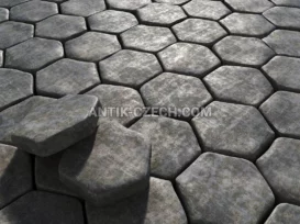 Zaoblená dlažební kostka z gabra fotografie 2