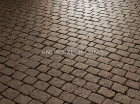 Štípaná a řezaná dlažební kostka ze žuly Rosa Raveno fotografie 2