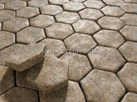Zaoblená dlažební kostka ze žuly Rosa Raveno fotografie 2