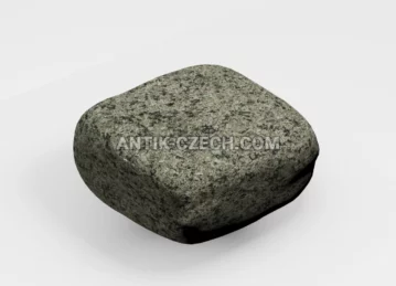Zaoblená dlažební kostka ze žuly Verde Oliva fotografie 1